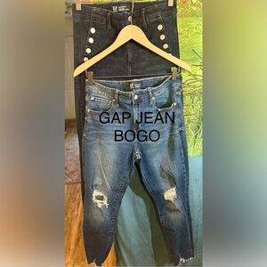 (2)GAP Skinny Distressed & Regular Blue Jeans BOGO Deal (Dark & Medium Wash)(2)
